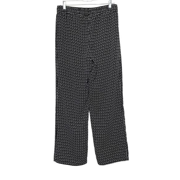 LOFT Wide Leg Polka Dot Dress Pants Ankle Trousers High Rise Black White Size S - Picture 5 of 7